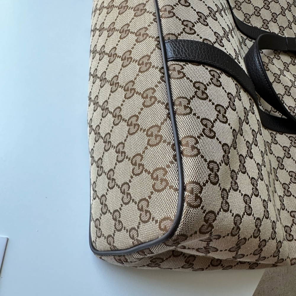 Gucci Tan and Brown Monogram Tote Bag - Picture 11 of 16